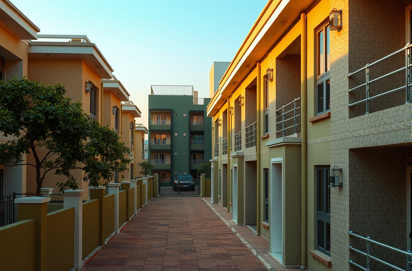 Modern Nigerian affordable housing development representing the 750 billion National Housing Programme